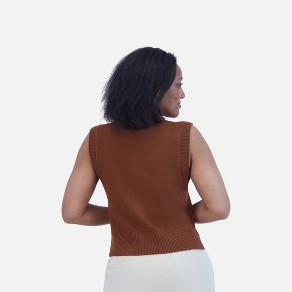 NWT French Connection Brown Sleeveless Sweater - Picture 2 of 7